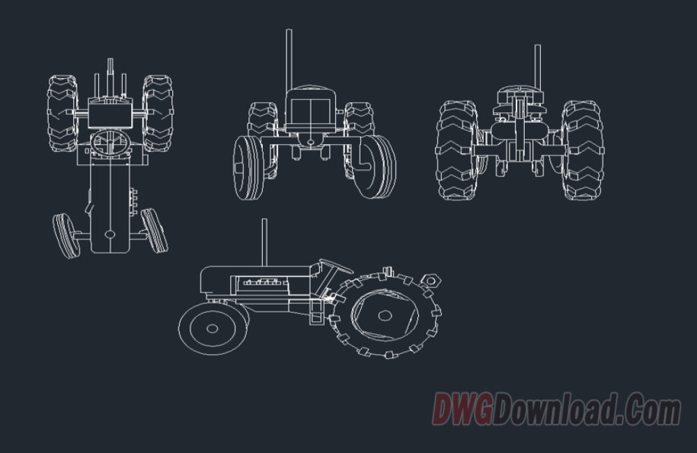 Farm Tractor Cad Views