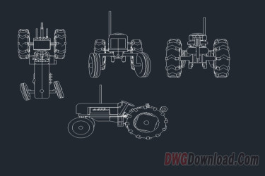 Farm Tractor Cad Views