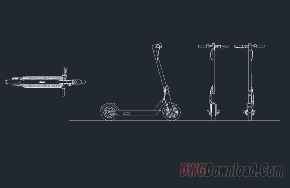 Foldable Scooter Dwg Drawing