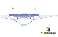 Bridge With Street Lights Dwg Download