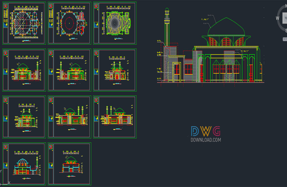mosque dwg, architectural detail dwg, mosque detail dwg about  categories of architecture,mosque-museum 