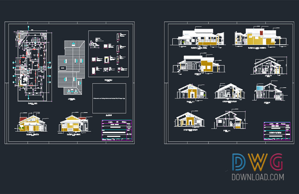 family house dwg, beach house dwg, house detail dwg, small family house dwg, architectural detail dwg about  categories of architecture,building-house 