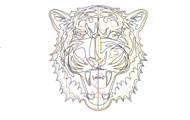 Tiger Face Autocad Block