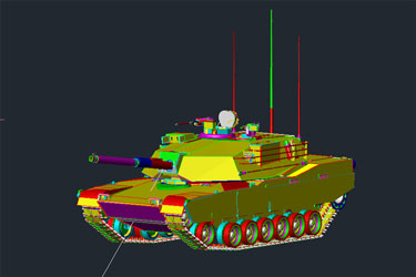 3D M1 Tank Cad Drawing
