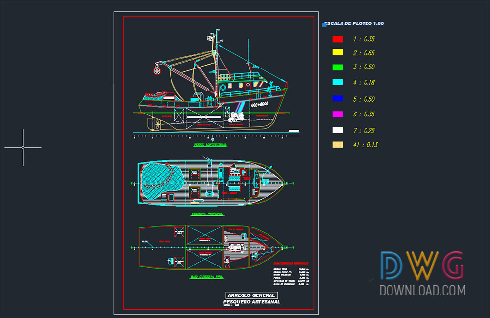 fishing ship dwg, ship dwg, ship detail dwg about  categories of boat-ship 