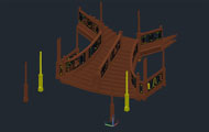 Titanic Deck İnterior Stairwell 3D Model
