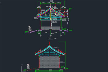 Ancient Architecture Eaves Module Autocad Drawing