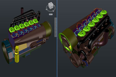 Internal Combustion Engine 3D Autocad Drawing