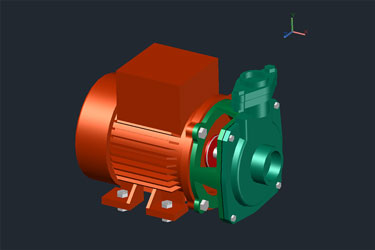Pump Motor 3D Autocad Drawing