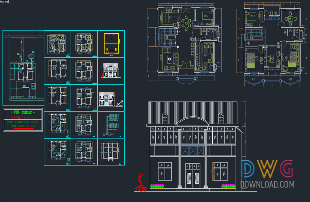 architectural detail dwg, building dwg, villa details dwg, villa dwg, house detail dwg, small family house dwg, electrical dwg project, chinese house dwg about  categories of architecture,building-house,electrical 