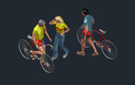 Cycling People 3D Models Cad Blocks