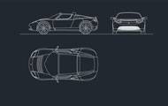 Tesla Roadster Car Detail Drawing