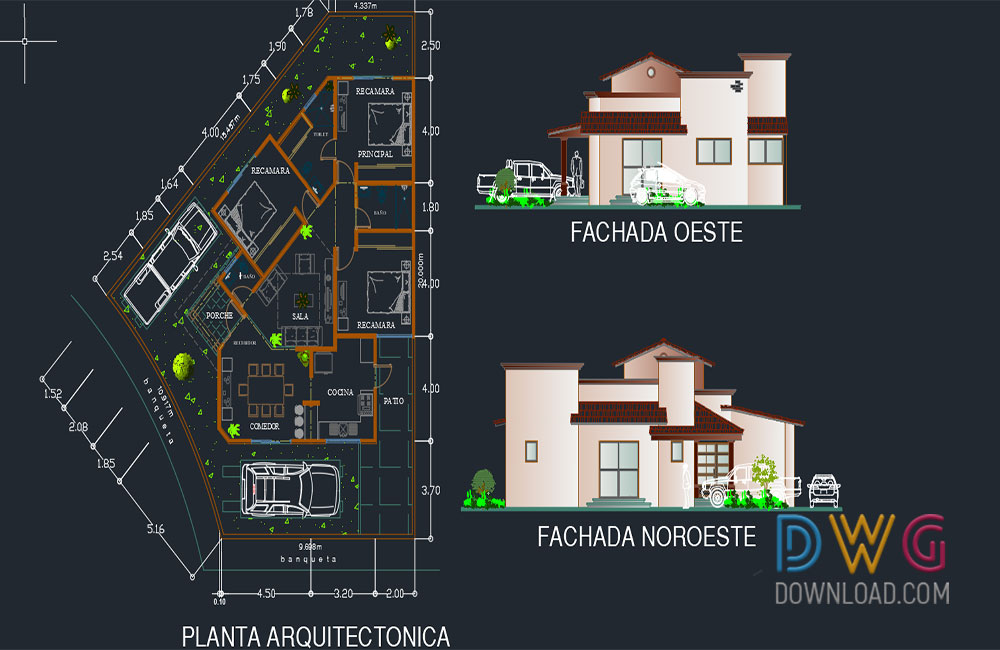 building dwg, bungalow, bungalow dwg, architectural detail dwg about  categories of architecture,building-house 
