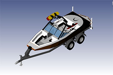 Boat And Trailer Revit 3D Model