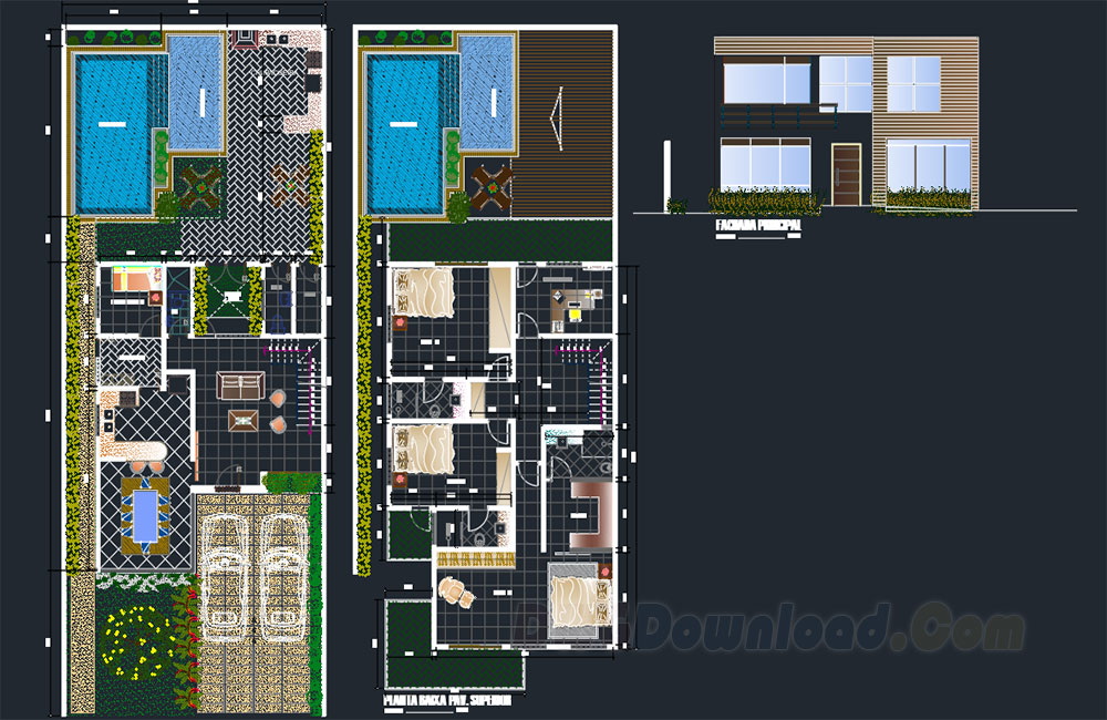 residential dwg, architectural detail dwg, villa details dwg, villa dwg, family house dwg about  categories of  