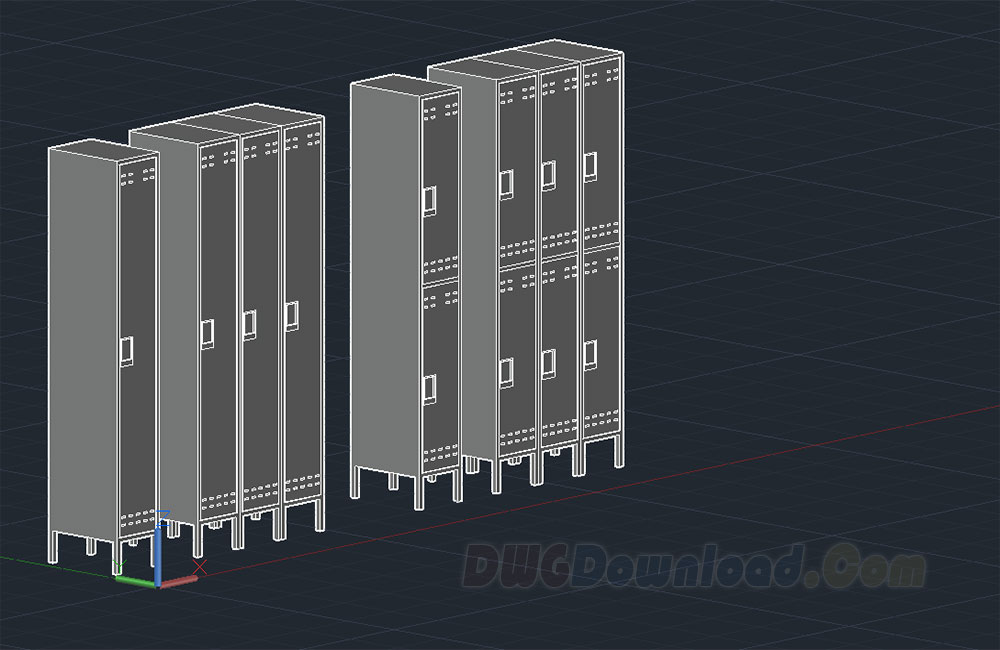 Lockers dwg, 3d, 3D dwg drawing about  categories of 3D-Model,miscellaneous 