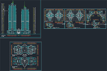 Apartment Mall Project 27 Floors Dwg