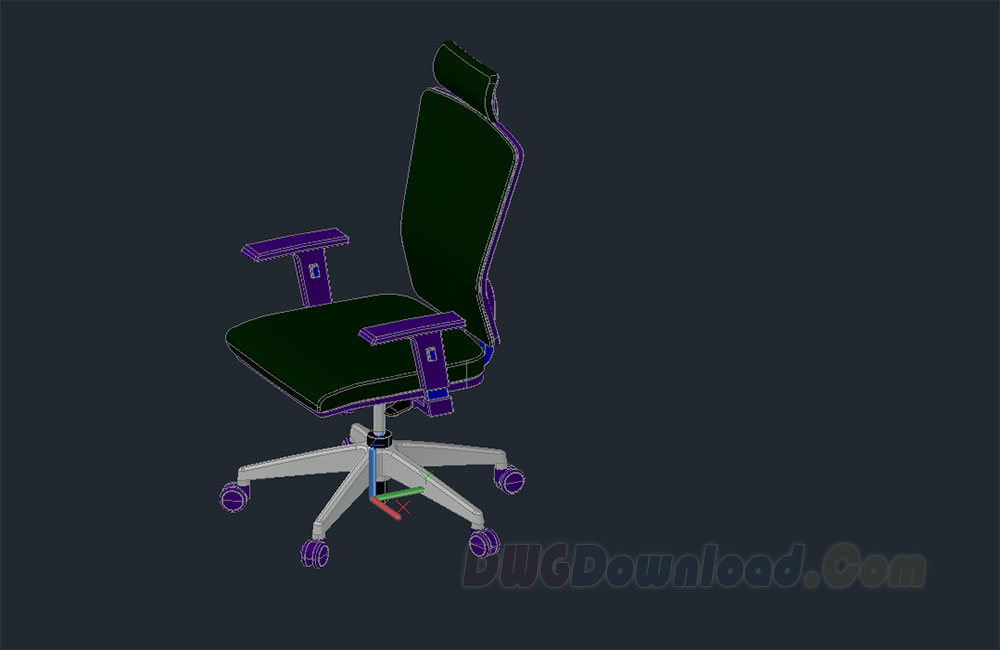 3D dwg drawing, 3D furniture dwg, 3D swivel chair dwg about  categories of 3D-Model 
