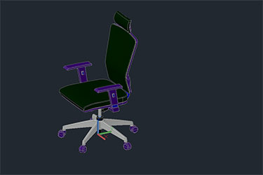 3D Swivel Office Chair Dwg